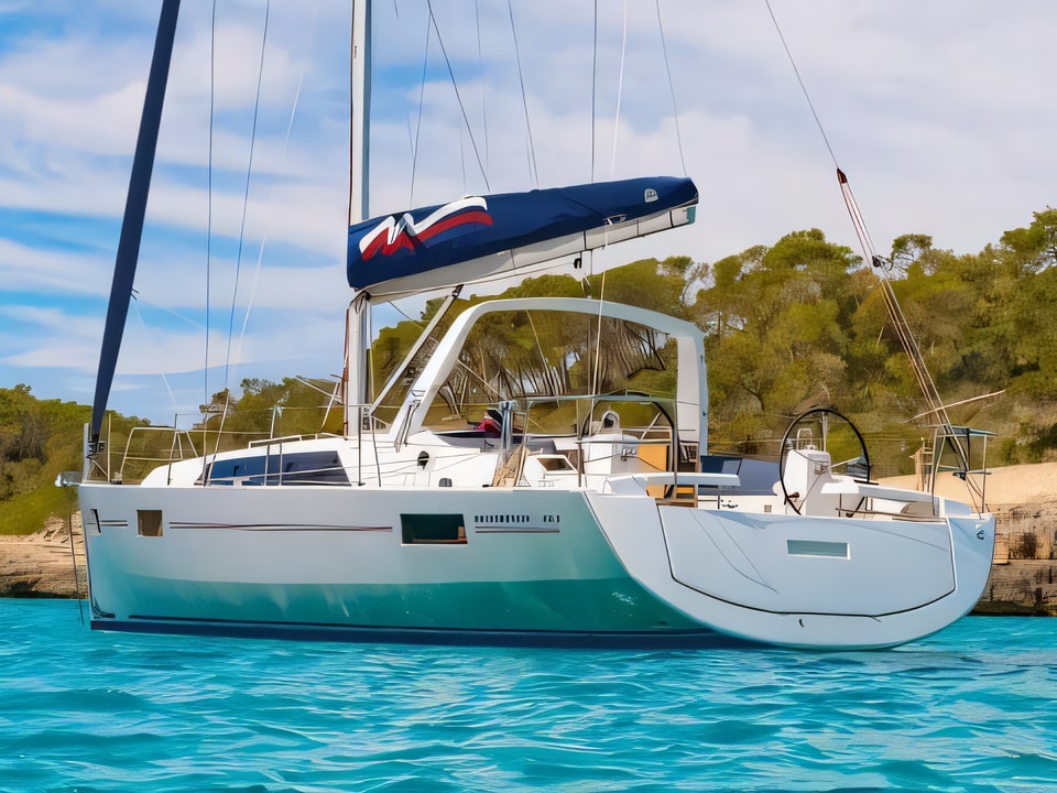 Exterior overview of Moorings 42.1 sail boat for charter from Agana Marina in the Split sailing area Croatia