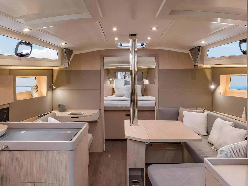 Interior of Moorings 42.1 sail boat with 3 cabins Croatia yacht charter
