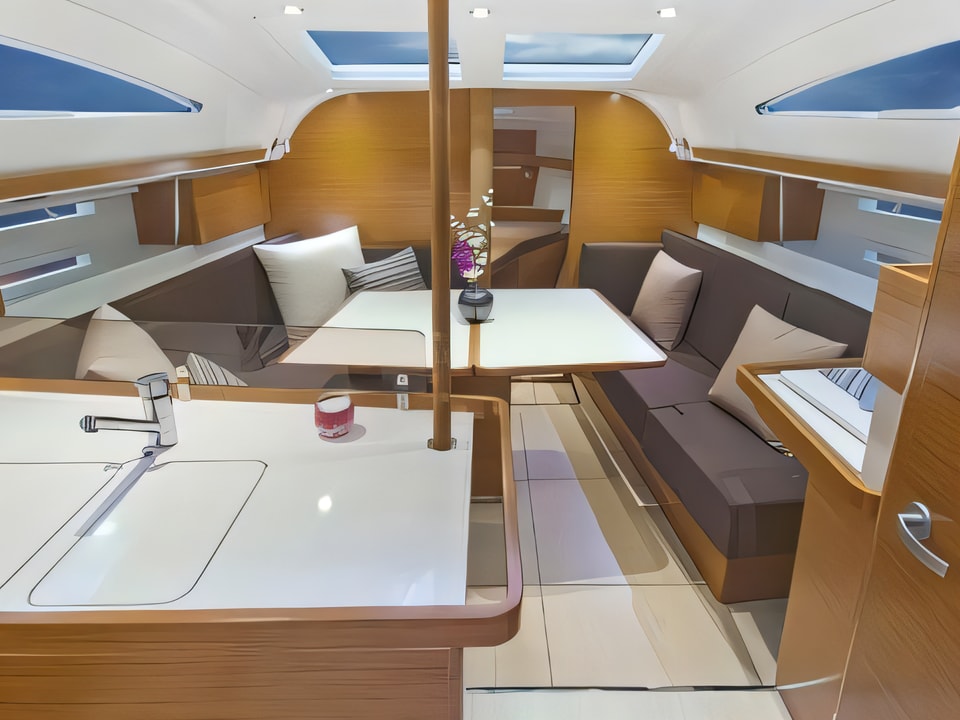Interior of Elan 40 Impression sail boat with 3 cabins Croatia yacht charter