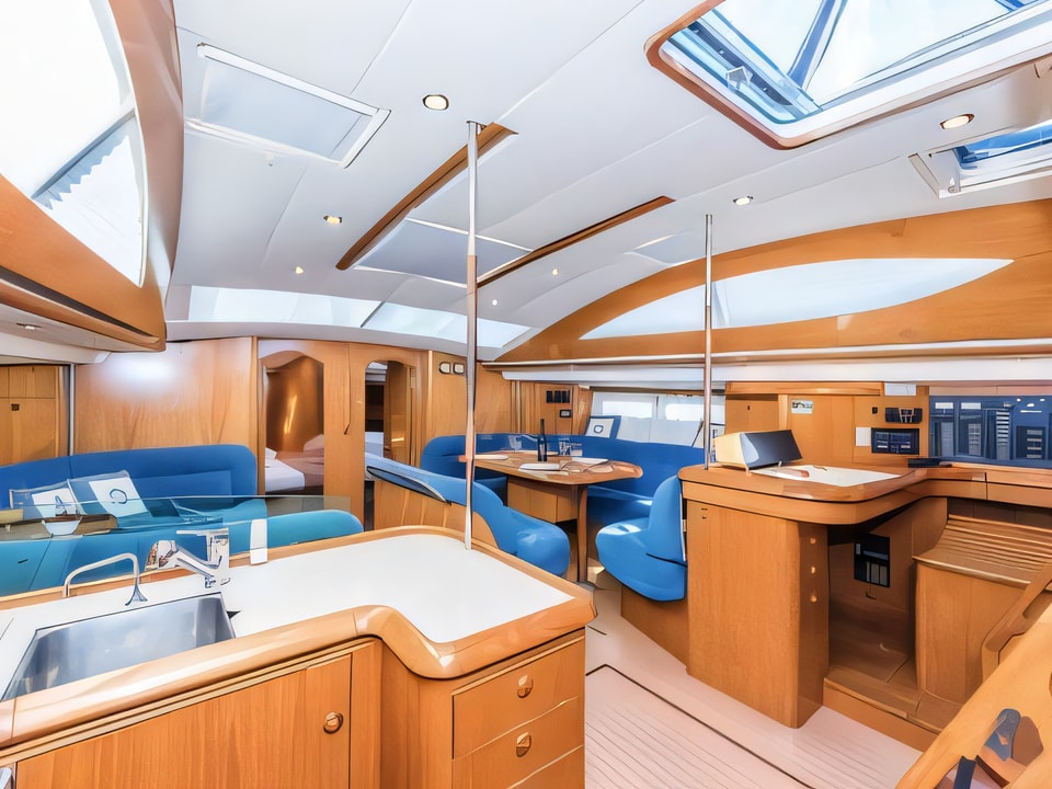 Interior of Sun Odyssey 54DS sail boat with 5 cabins Croatia yacht charter