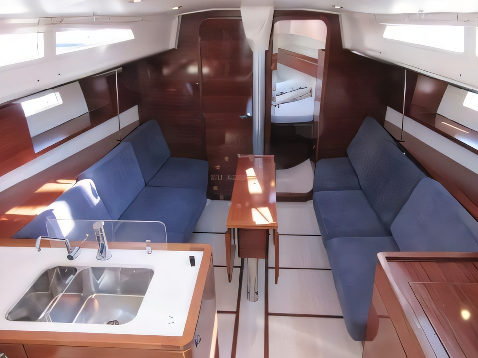 Interior of Salona 38 sail boat with 3 cabins Croatia yacht charter
