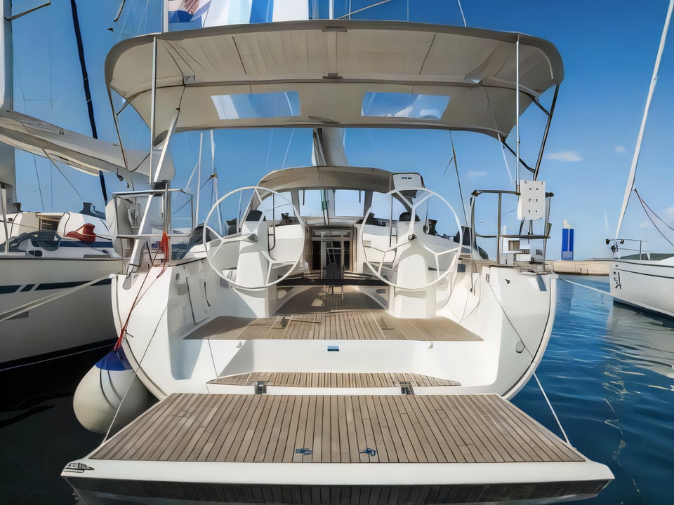 Exterior overview of Bavaria 40 Cruiser S sail boat for charter from Pirovac in the Sibenik sailing area Croatia