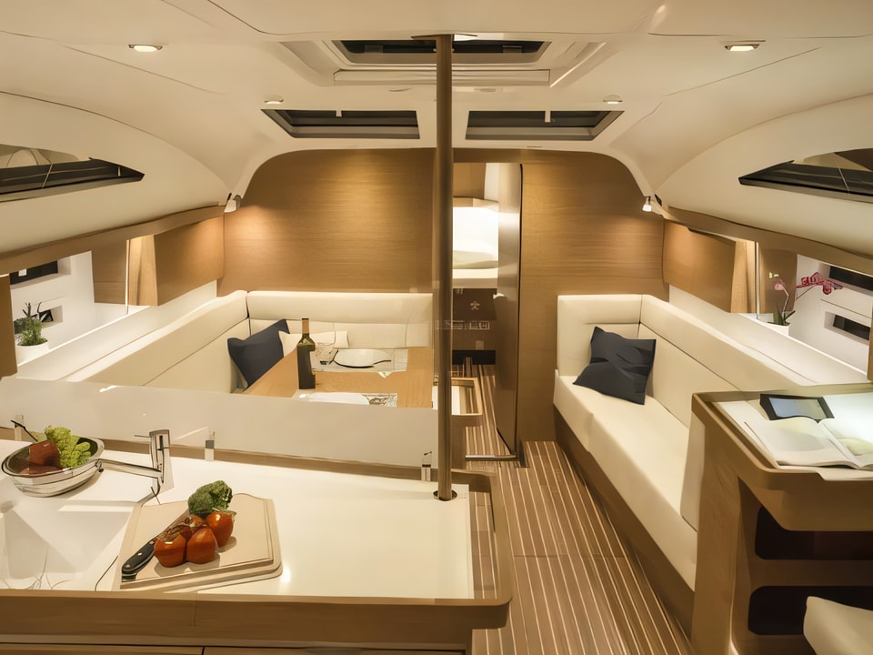 Interior of Elan 45 Impression - with AC sail boat with 4 cabins Croatia yacht charter