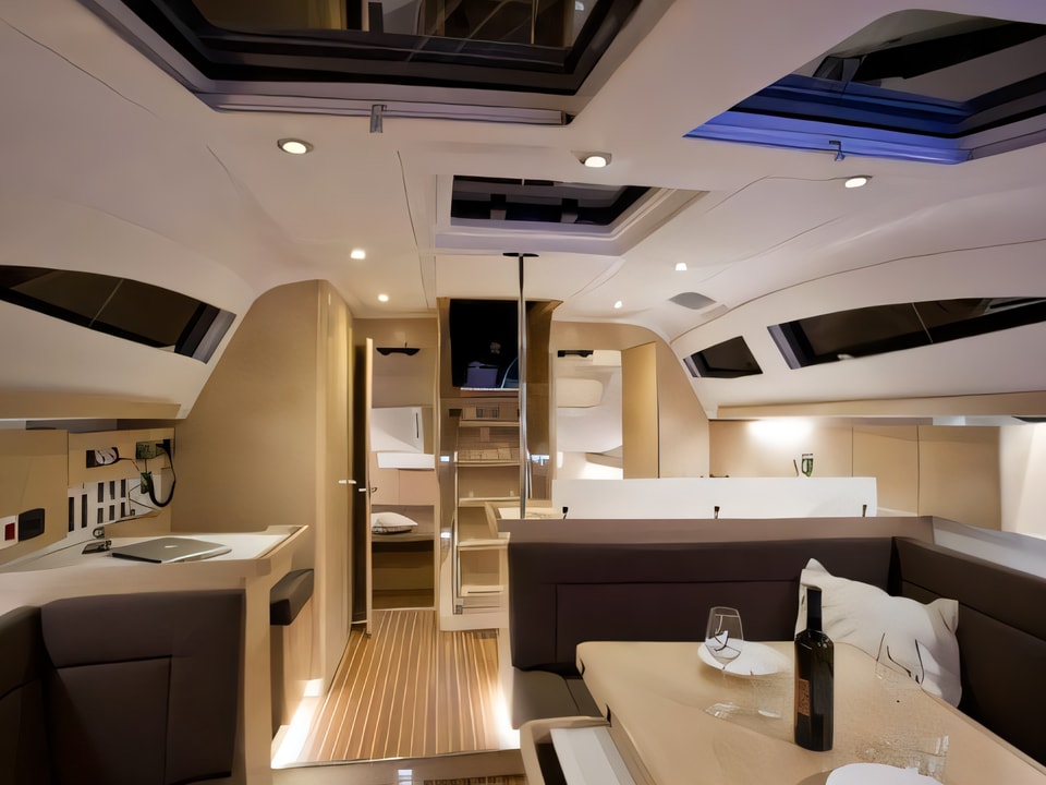 Interior of Elan 45 Impression sail boat with 4 cabins Croatia yacht charter