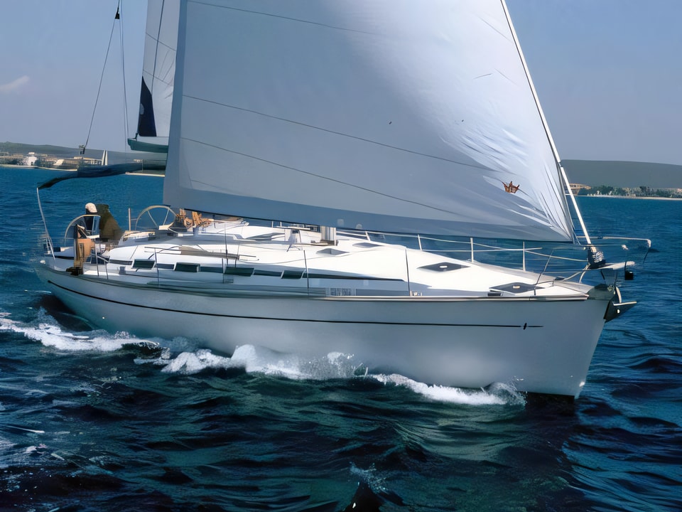Exterior overview of Bavaria 44 sail boat for charter from Baska Voda in the Split sailing area Croatia