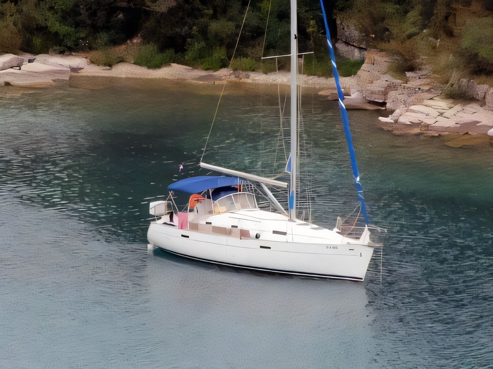 Exterior overview of Oceanis 331 sail boat for charter from Baska Voda in the Split sailing area Croatia