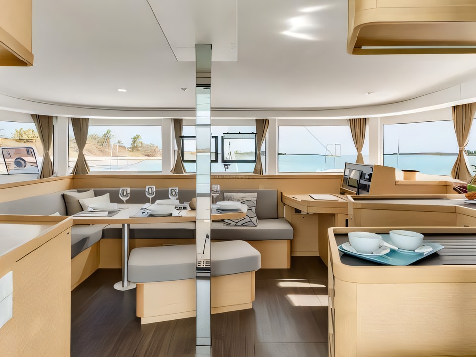 Interior of Lagoon 42 catamaran with 6 cabins Croatia yacht charter
