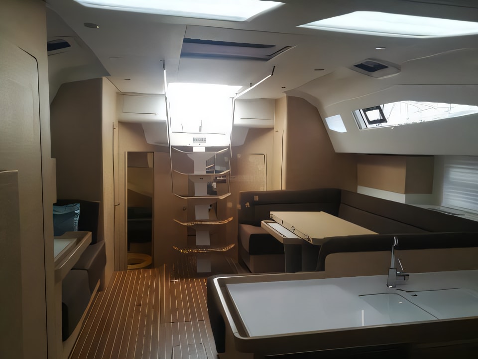 Interior of Elan 50 Impression sail boat with 5 cabins Croatia yacht charter