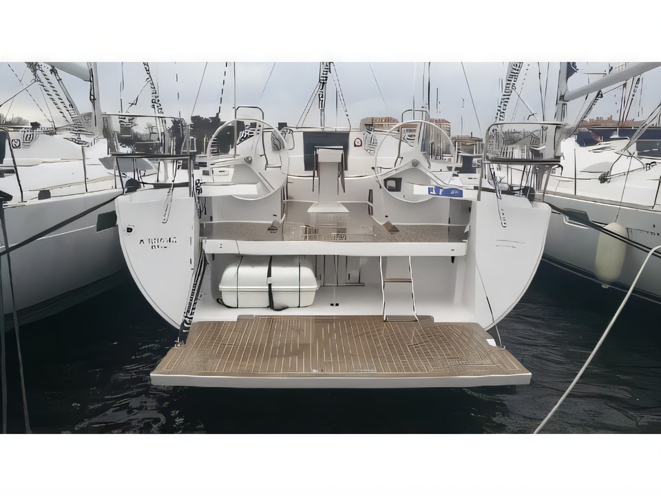 Exterior overview of Elan 50 Impression sail boat for charter from Biograd Kornati in the Zadar sailing area Croatia