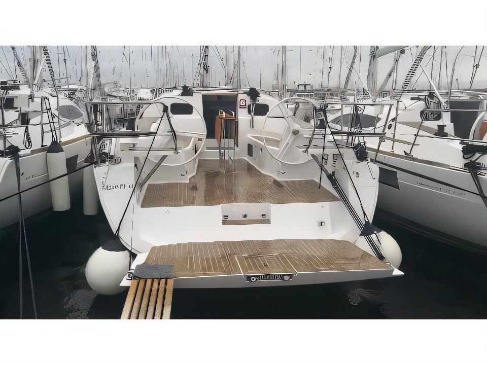 Exterior overview of Elan 40 Impression sail boat for charter from Biograd Kornati in the Zadar sailing area Croatia