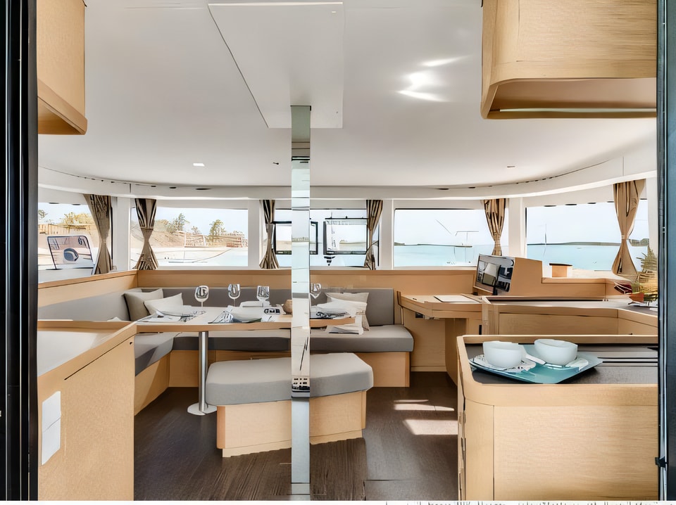 Interior of Lagoon 42 catamaran with 4 cabins Croatia yacht charter