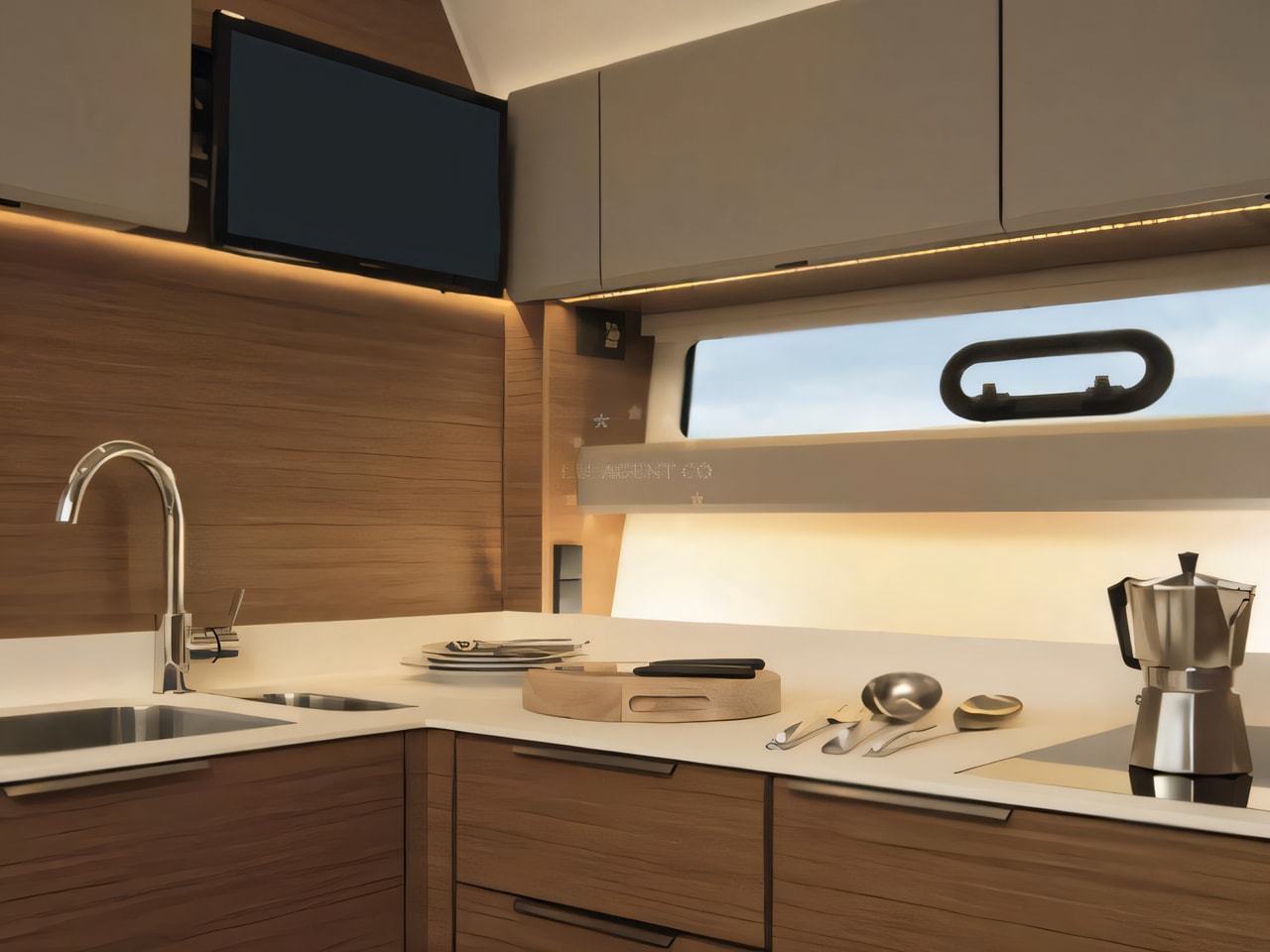 Layout of Bavaria S40 Coupe motor boat with 2 cabins Croatia yacht charter