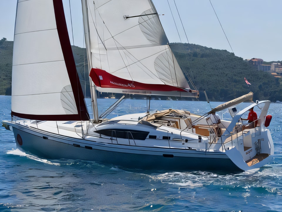 Exterior overview of Allures 45 sail boat for charter from SCT Marina Trogir in the Split sailing area Croatia