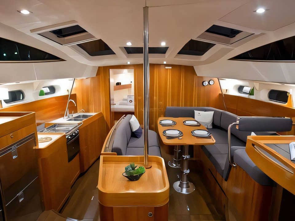 Interior of Allures 45 sail boat with 3 cabins Croatia yacht charter
