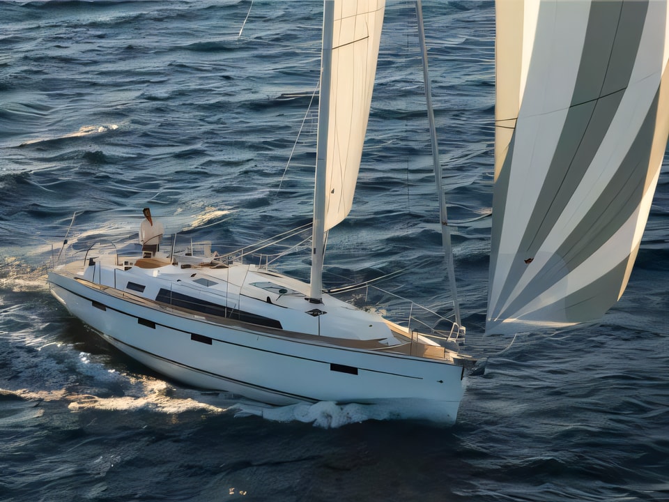 Exterior overview of Bavaria Cruiser 41 sail boat for charter from SCT Marina Trogir in the Split sailing area Croatia