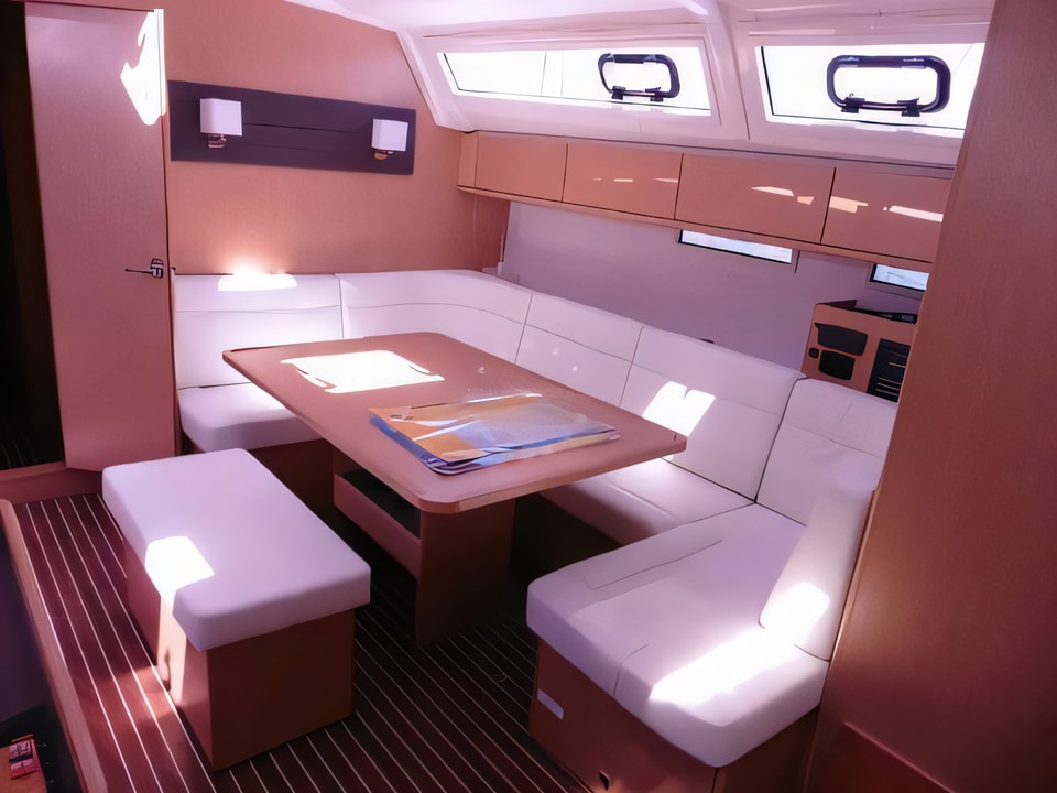 Interior of Bavaria Cruiser 46 sail boat with 4 cabins Croatia yacht charter