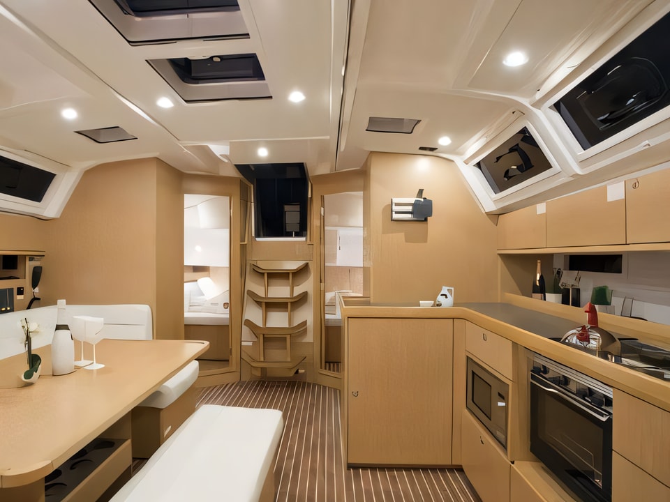 Interior of Bavaria Cruiser 46 sail boat with 4 cabins Croatia yacht charter