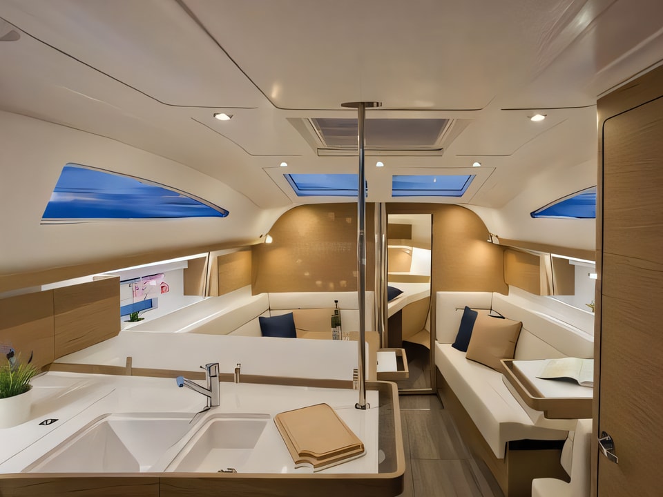 Interior of Elan Impression 40 sail boat with 3 cabins Croatia yacht charter
