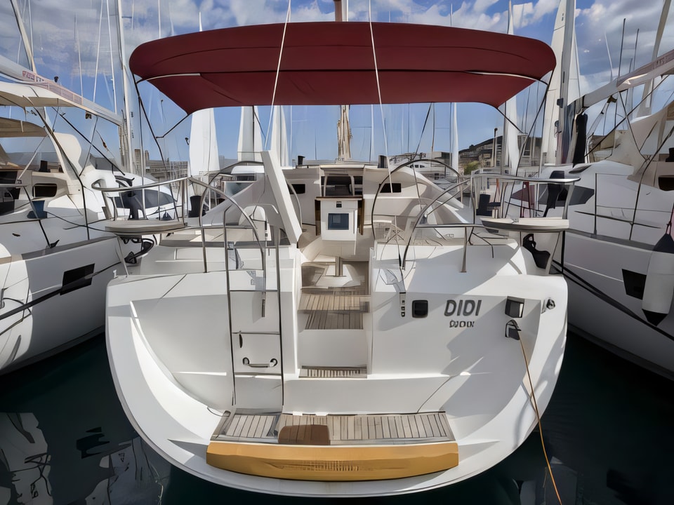 Exterior overview of Elan 434 Impression sail boat for charter from SCT Marina Trogir in the Split sailing area Croatia