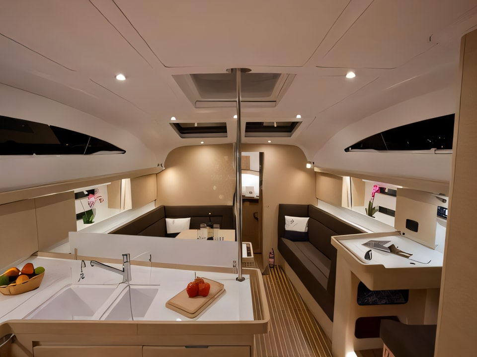 Interior of Elan Impression 45 sail boat with 4 cabins Croatia yacht charter