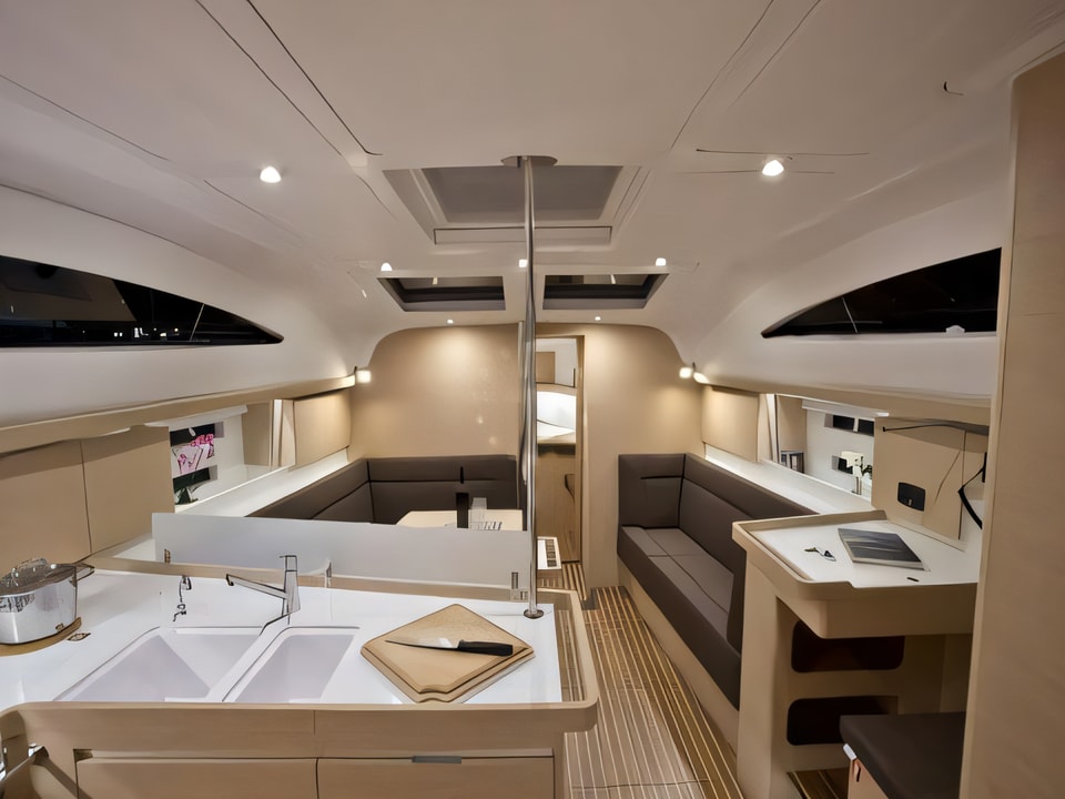 Interior of Elan Impression 45 sail boat with 4 cabins Croatia yacht charter