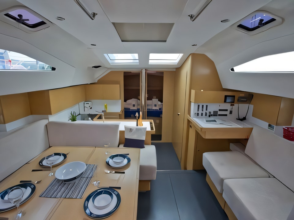 Interior of Elan 494 Impression sail boat with 6 cabins Croatia yacht charter