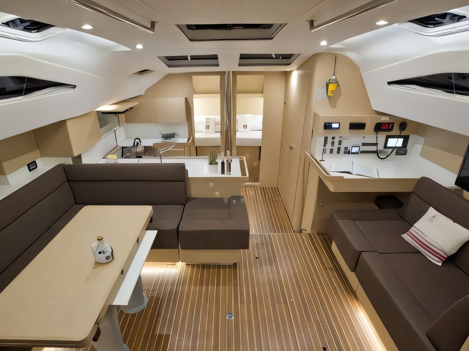 Interior of Elan Impression 50 sail boat with 5 cabins Croatia yacht charter