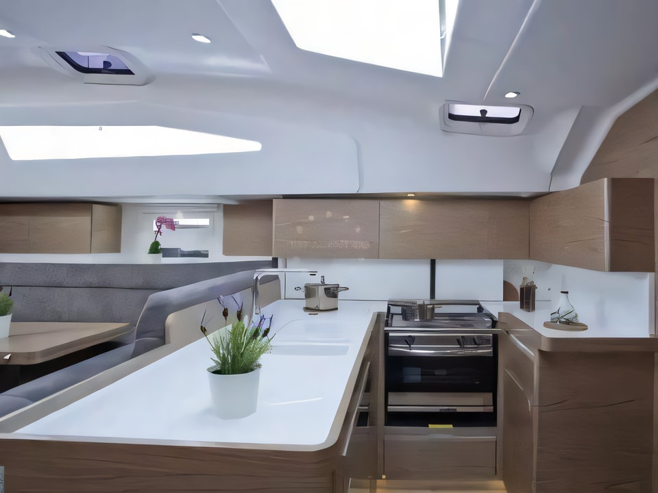 Interior of Elan Impression 50 sail boat with 6 cabins Croatia yacht charter