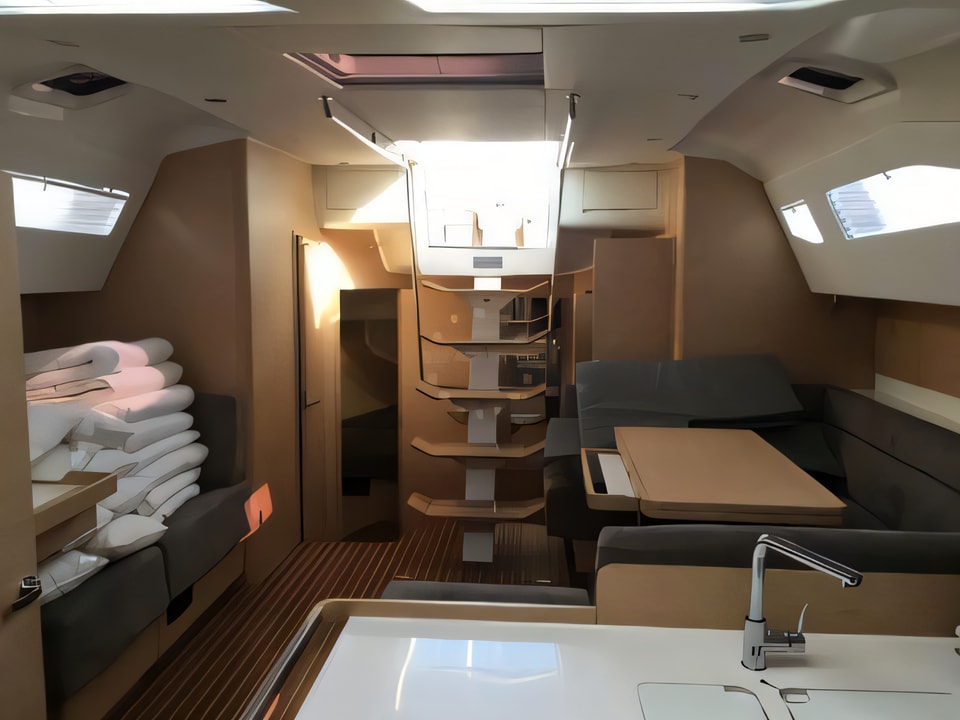 Interior of Elan Impression 50 sail boat with 6 cabins Croatia yacht charter