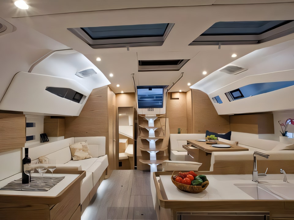 Interior of Elan Impression 50 sail boat with 6 cabins Croatia yacht charter