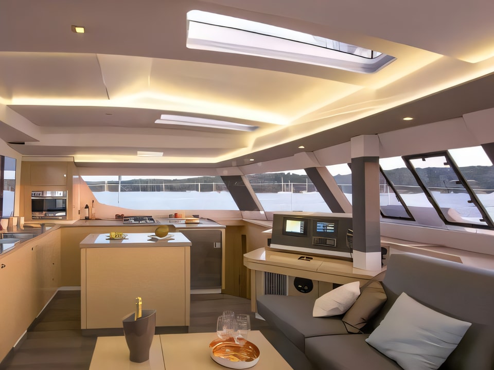 Interior of Saba 50 catamaran with 7 cabins Croatia yacht charter