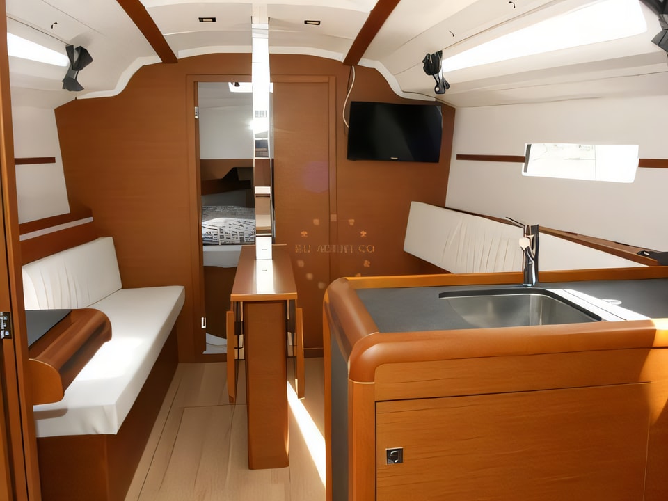 Interior of Sun Odyssey 349 sail boat with 2 cabins Croatia yacht charter
