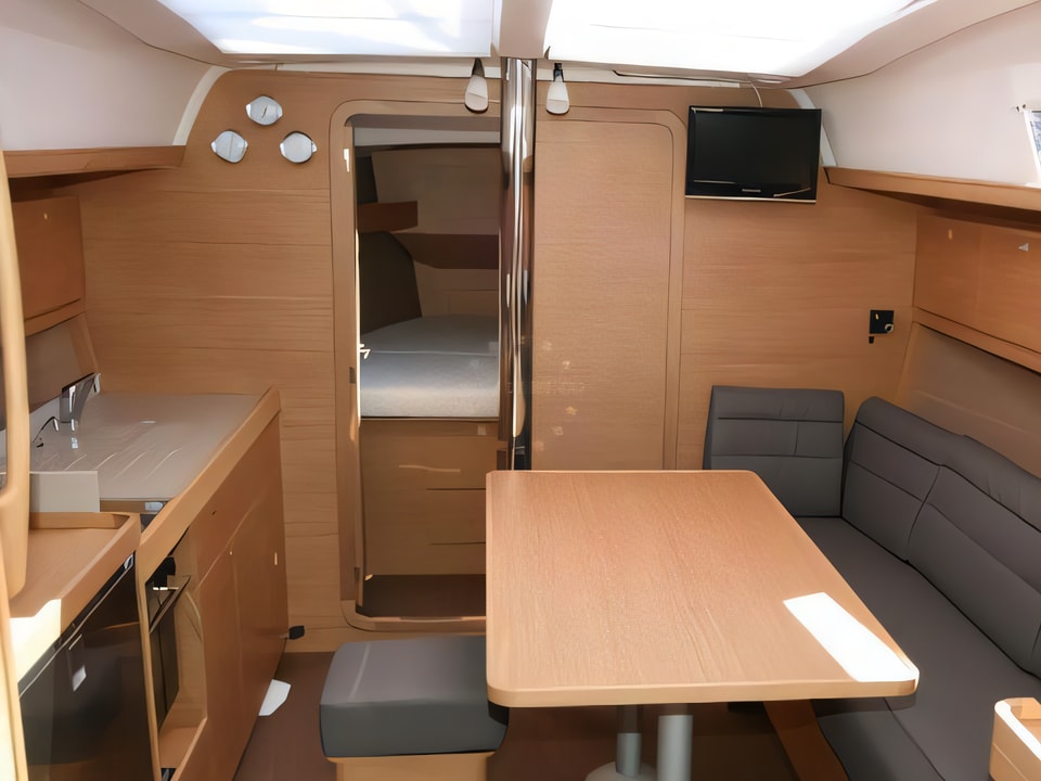 Interior of Dufour 382 Grand Large - 3 cab sail boat with 3 cabins Croatia yacht charter