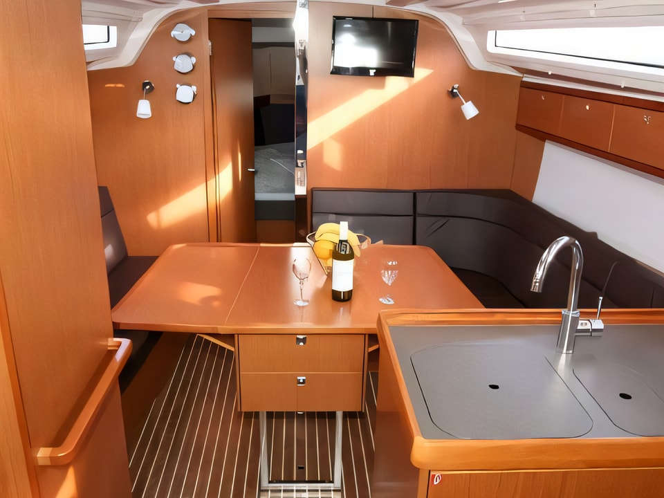 Interior of Bavaria Cruiser 37 sail boat with 3 cabins Croatia yacht charter