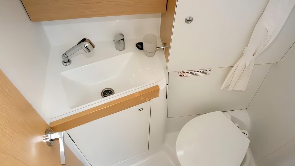 Interior of Oceanis 38 sail boat with 3 cabins Croatia yacht charter