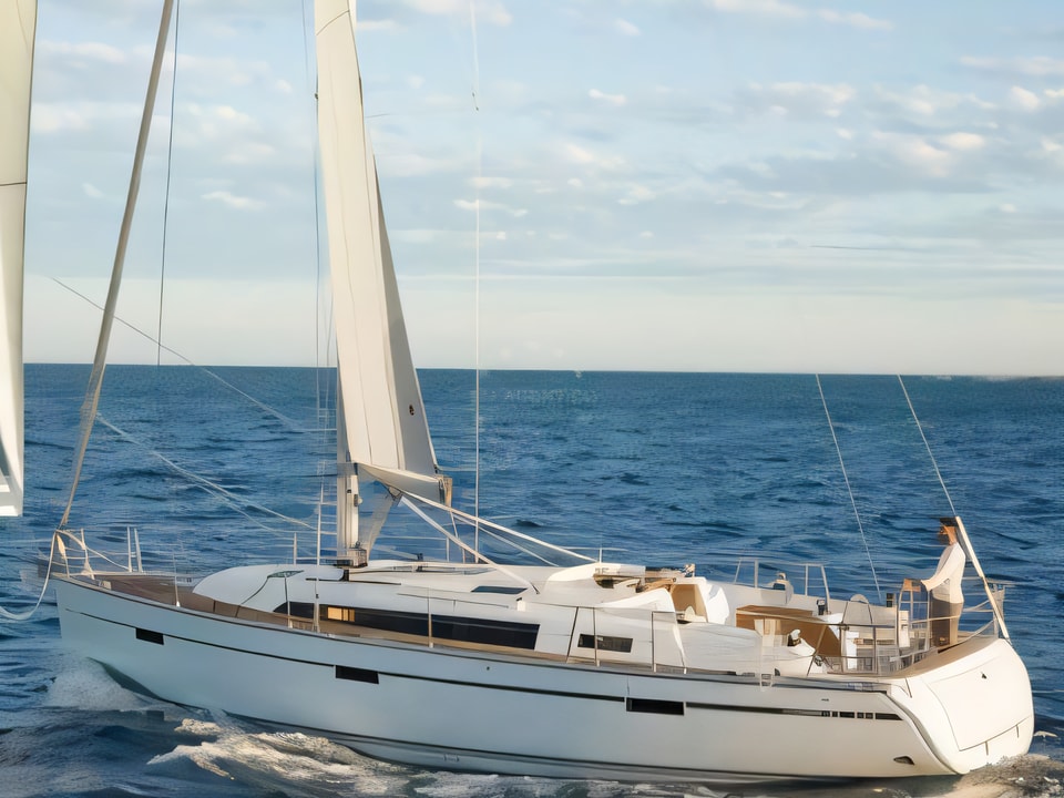 Exterior overview of Bavaria Cruiser 41 sail boat for charter from Pula Tehnomont Marina Veruda in the Istria / Kvarner sailing area Croatia