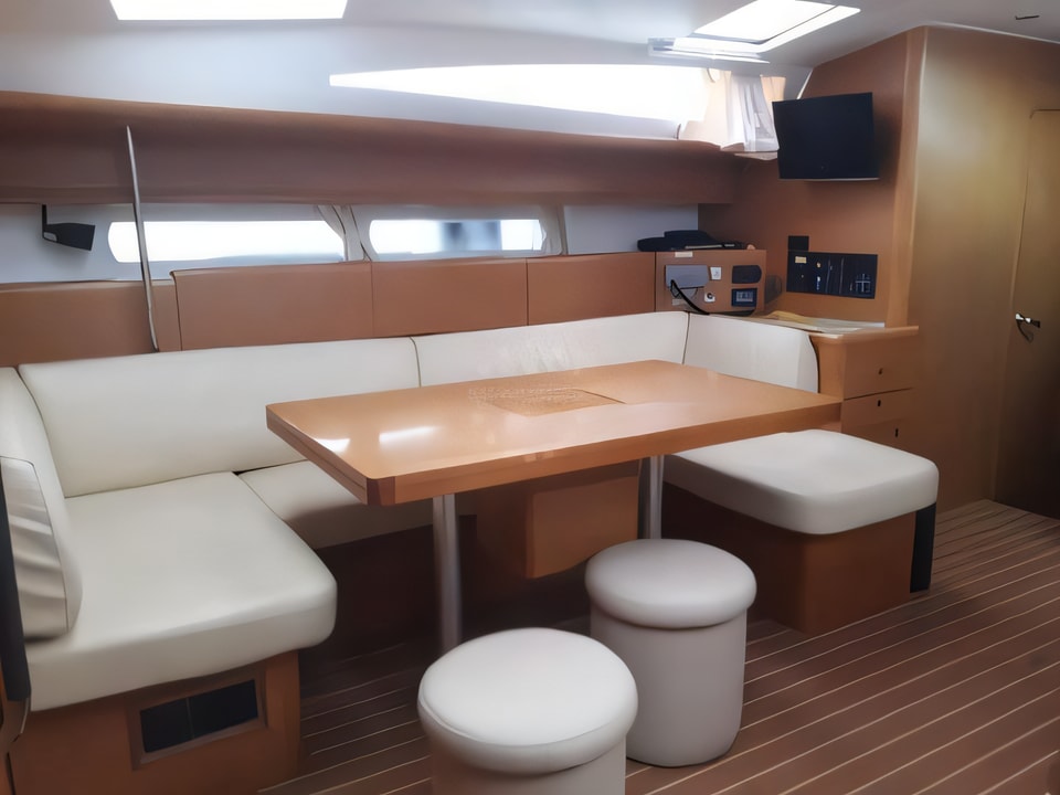 Interior of Jeanneau 53 sail boat with 6 cabins Croatia yacht charter