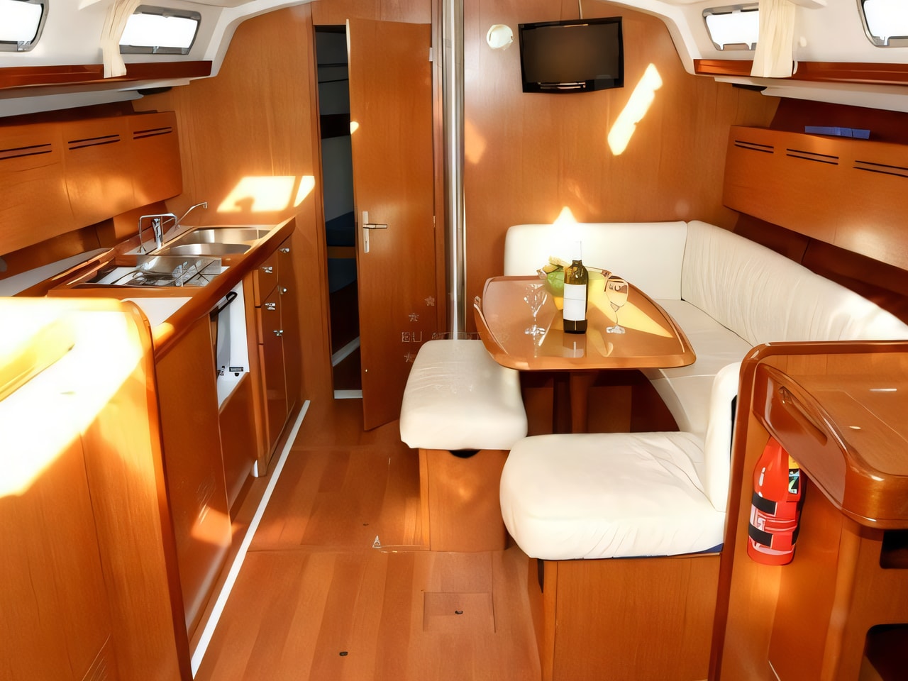 Layout of Cyclades 43.3 sail boat with 3 cabins Croatia yacht charter