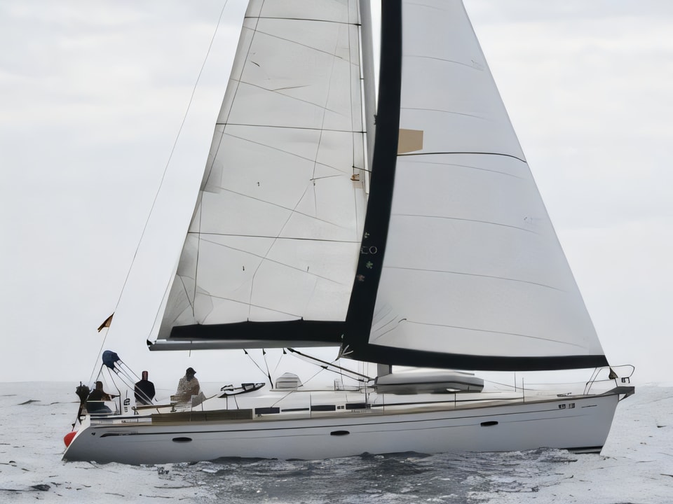 Exterior overview of Bavaria 46 Cruiser sail boat for charter from Pula Tehnomont Marina Veruda in the Istria / Kvarner sailing area Croatia