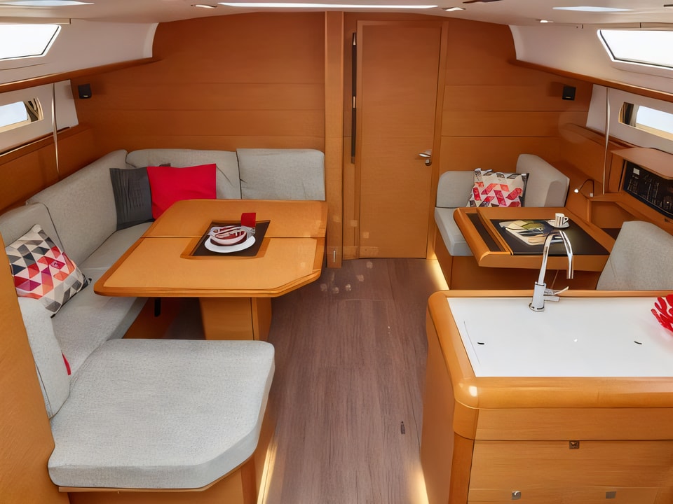 Interior of Sun Odyssey 479 sail boat with 4 cabins Croatia yacht charter