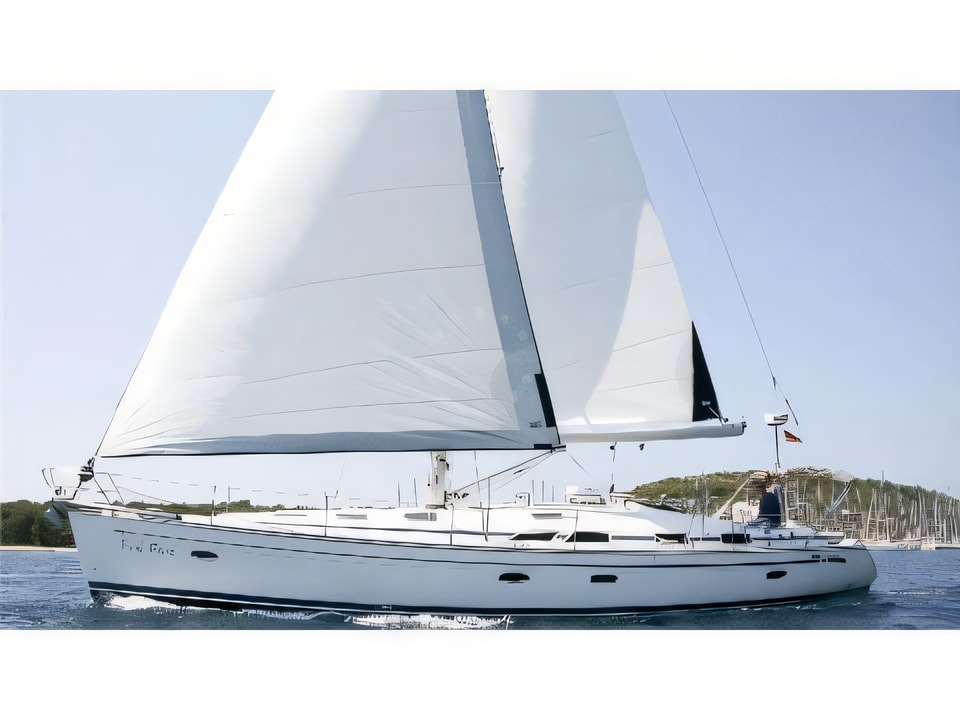 Exterior overview of Bavaria 51 Cruiser sail boat for charter from Pula Tehnomont Marina Veruda in the Istria / Kvarner sailing area Croatia