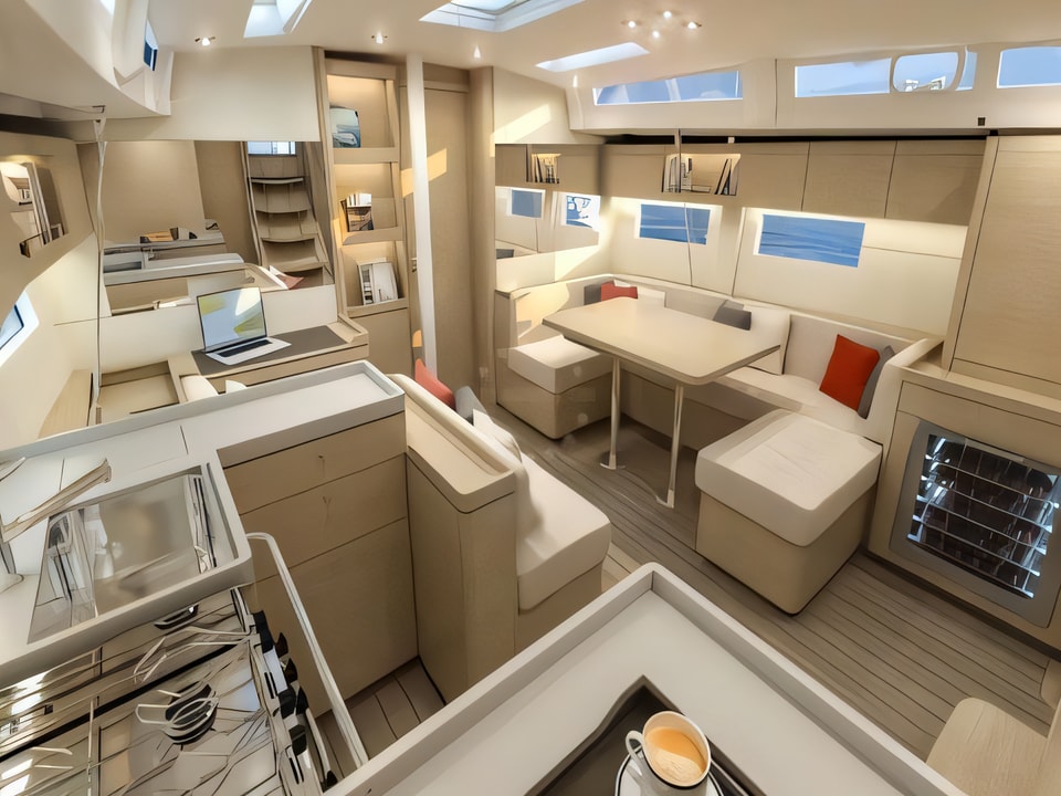 Interior of Oceanis 51.1 sail boat with 6 cabins Croatia yacht charter