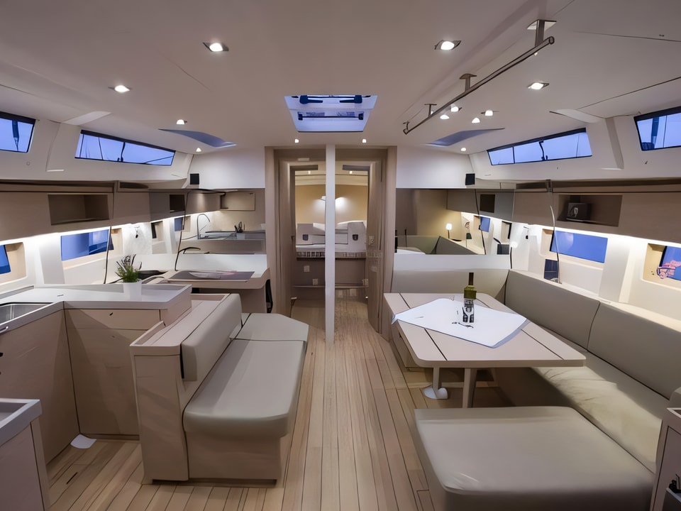 Interior of Oceanis 51.1 sail boat with 5 cabins Croatia yacht charter