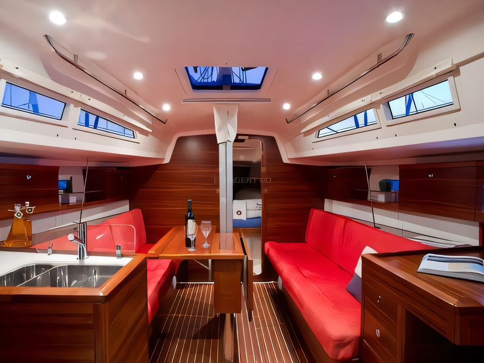 Interior of Salona 35 sail boat with 2 cabins Croatia yacht charter