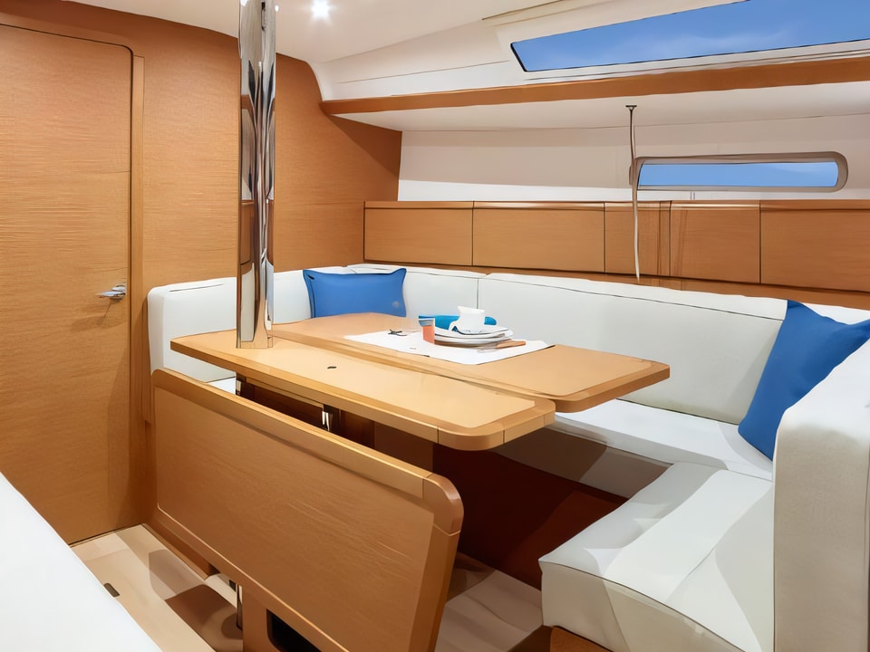Interior of Sun Odyssey 389 sail boat with 3 cabins Croatia yacht charter