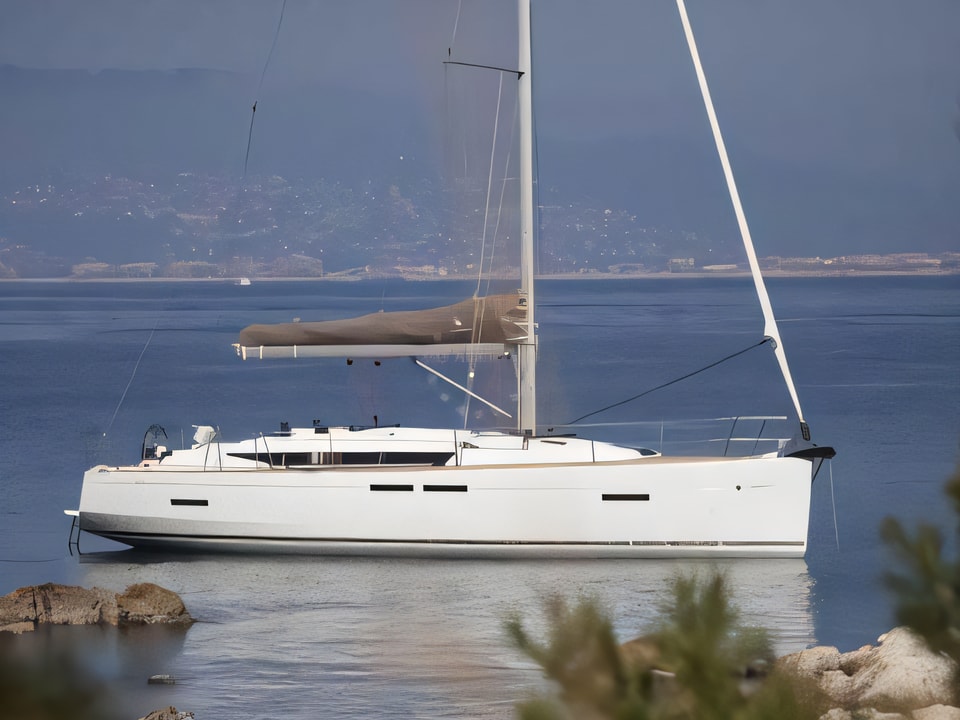 Exterior overview of Sun Odyssey 419 sail boat for charter from Krk Marina Punat in the Istria / Kvarner sailing area Croatia