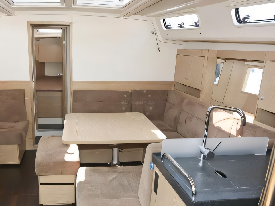 Interior of Hanse 455 sail boat with 4 cabins Croatia yacht charter