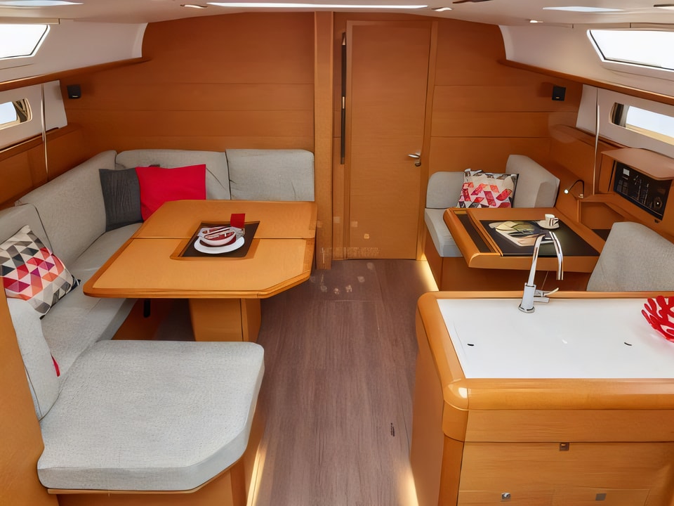 Interior of Sun Odyssey 479 sail boat with 4 cabins Croatia yacht charter