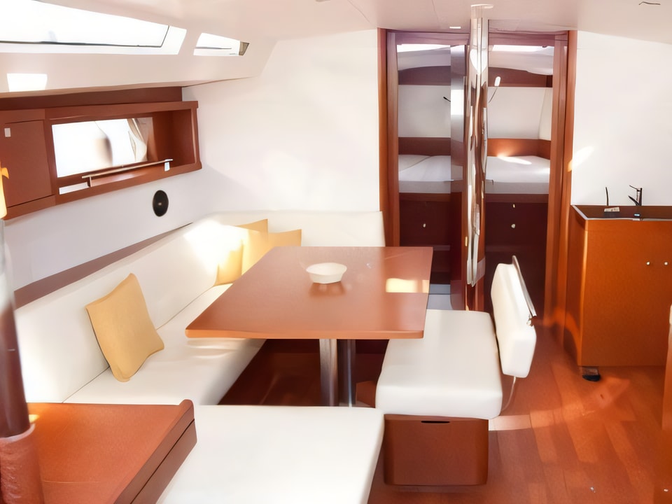 Interior of Oceanis 48 sail boat with 5 cabins Croatia yacht charter