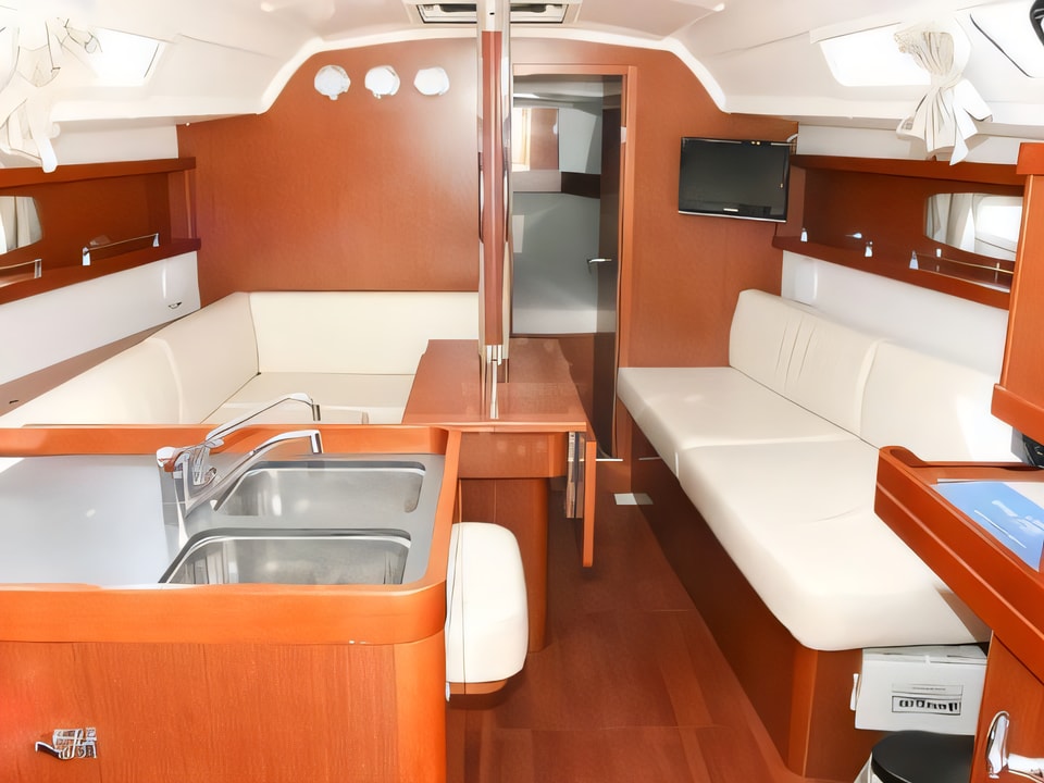 Interior of Oceanis 34 sail boat with 2 cabins Croatia yacht charter